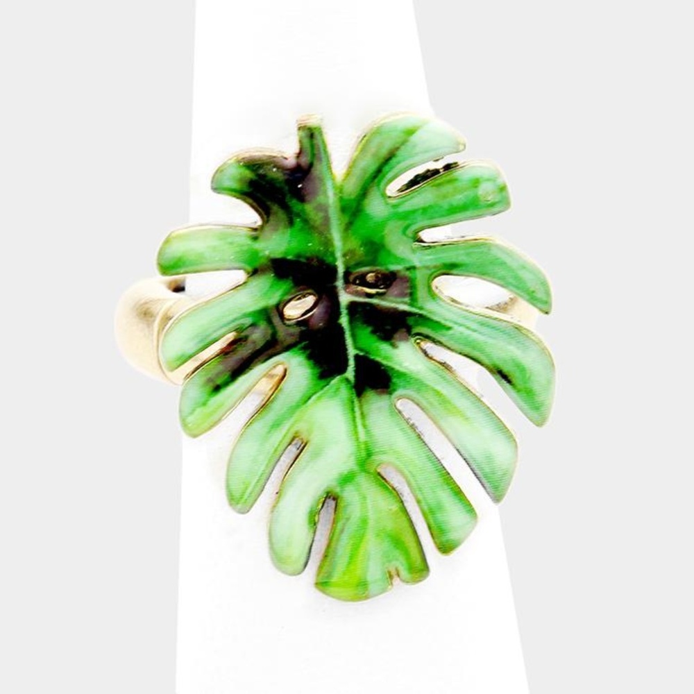 Tropical Palm Leaf Ring